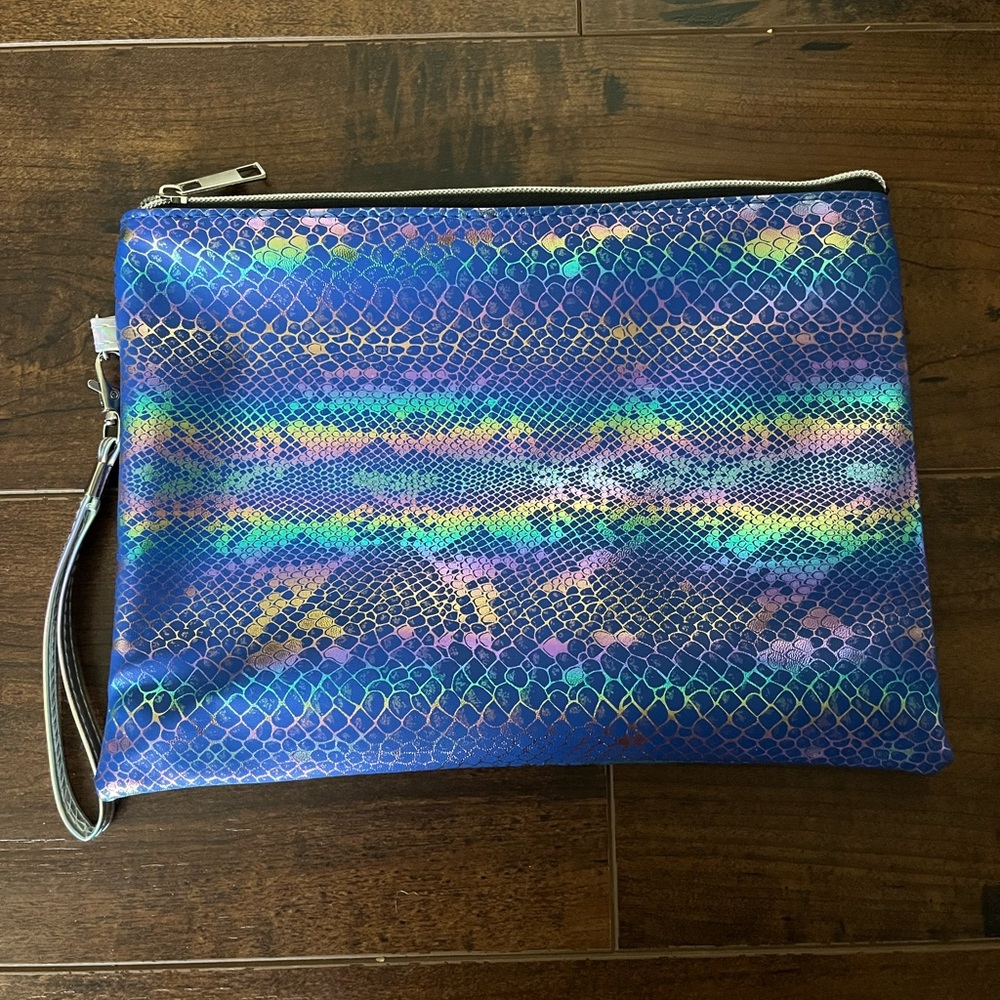 Rainbow Snake-Print Pouch
